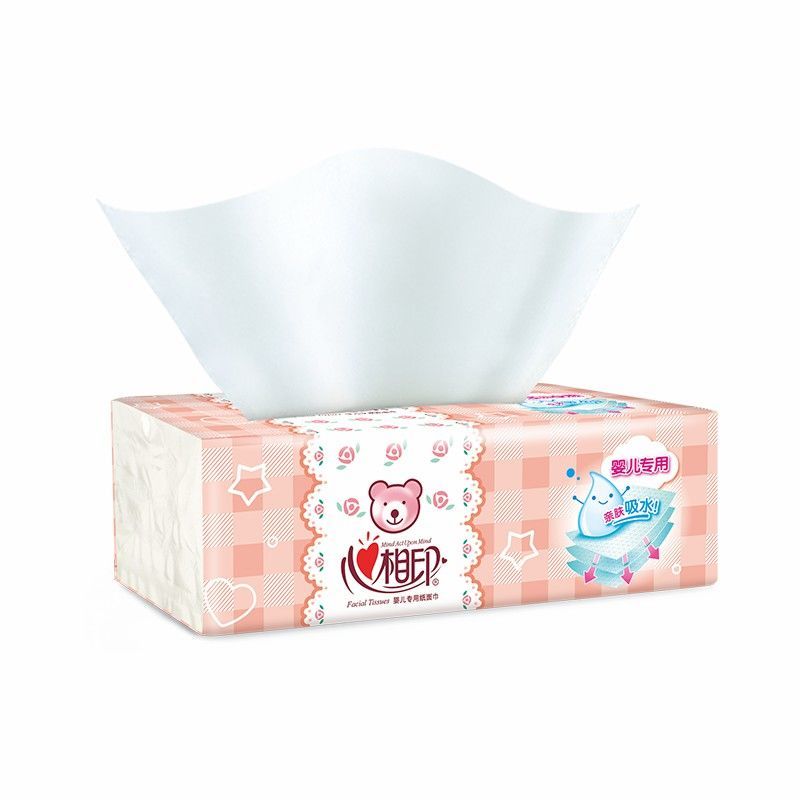 心相印抽纸3/18包婴儿专用纸抽面巾纸3层大规格宝宝卫生纸餐巾纸