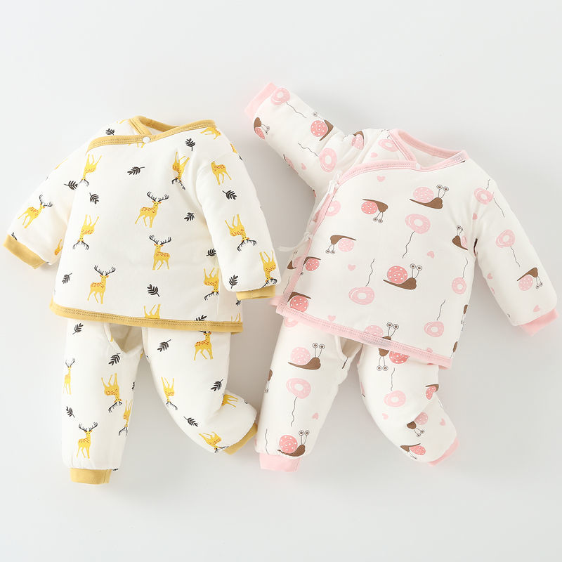 新生婴儿棉衣套装0-3个月宝宝冬装加厚6初生婴儿衣服秋冬季纯棉袄