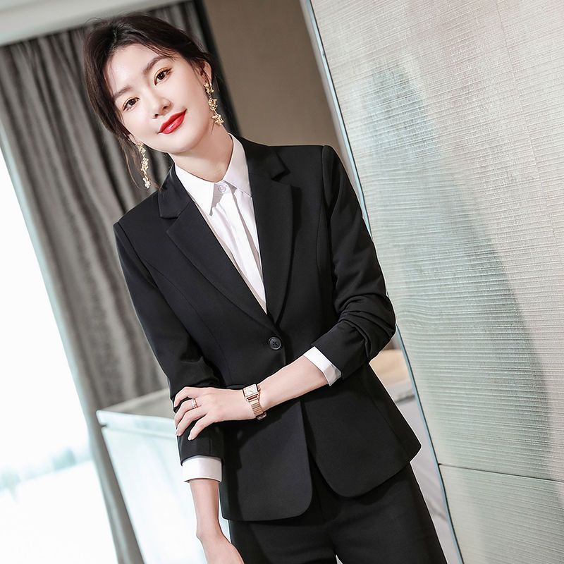 Casual professional suit suit women's new fashion temperament small suit jacket college students dress interview overalls