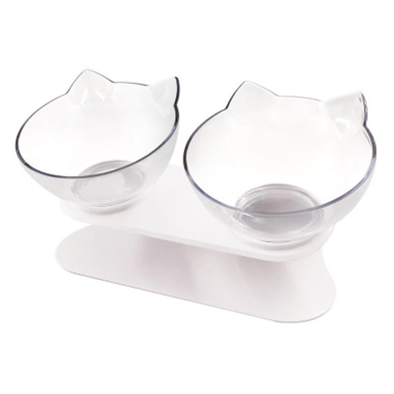 猫碗狗碗双碗保护颈椎20度斜口猫食盆水碗二合一饭碗宠物饮水碗用