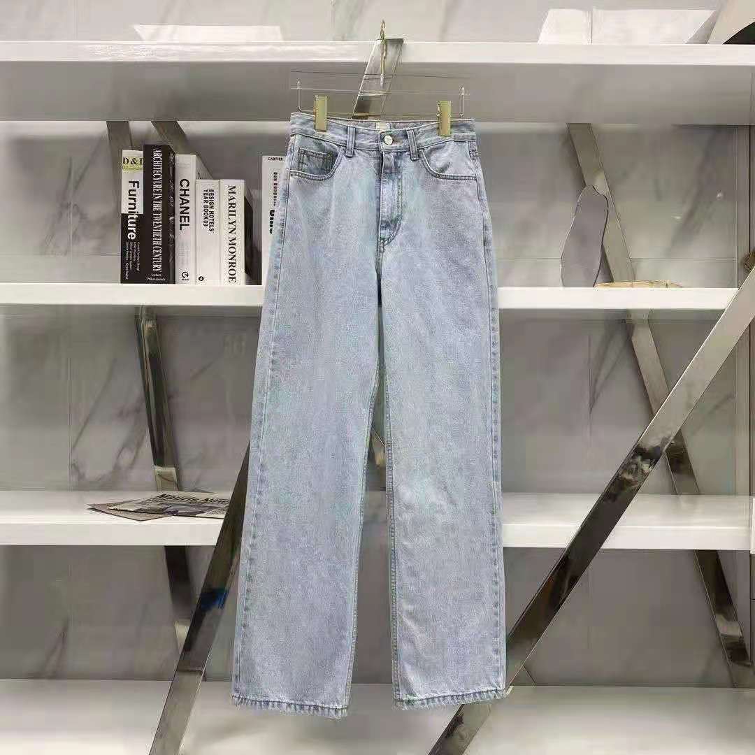 54199-高腰阔腿直筒牛仔裤女韩版宽松直筒春夏季新款百搭显瘦拖地裤学生-详情图