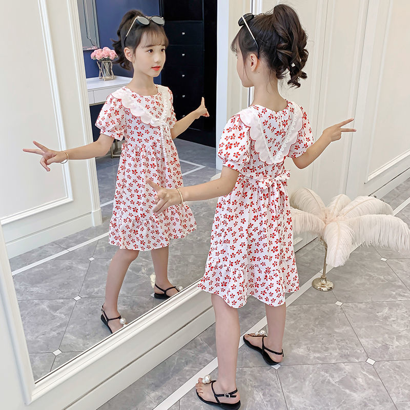 女童连衣裙夏装新款儿童裙子夏季韩版洋气公主裙小女孩网红碎花裙
