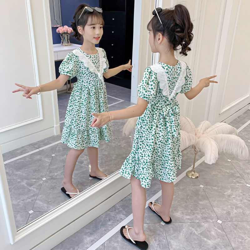 女童连衣裙夏装新款儿童裙子夏季韩版洋气公主裙小女孩网红碎花裙