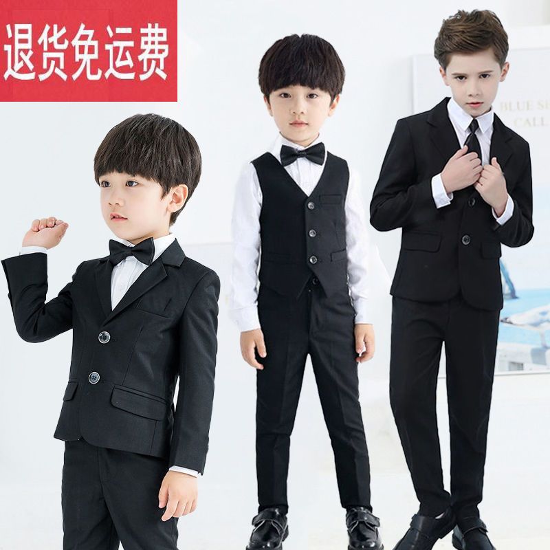 男童小西裝套裝夏款婚禮花童禮服兒童西服男帥氣英倫主持人演出服