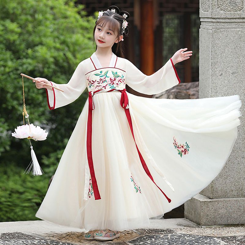 兒童古裝漢服女童中國風齊胸襦裙超仙唐裝古風連衣裙洋氣飄逸長裙