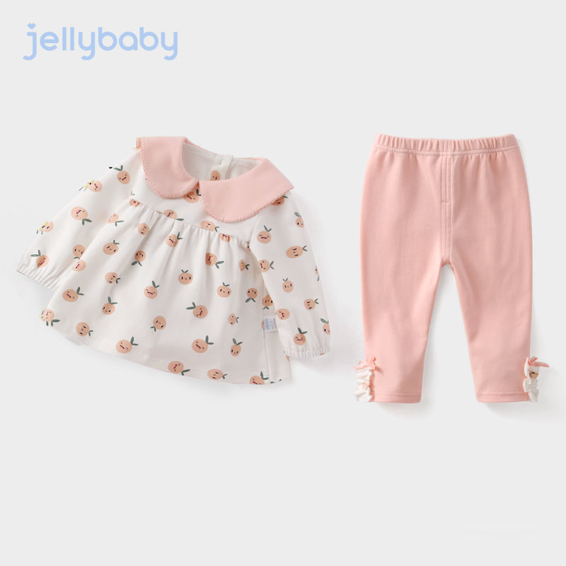 Jelly Bebe girls' suit spring and autumn children's long-sleeved two-piece spring baby clothes girls' baby spring clothes