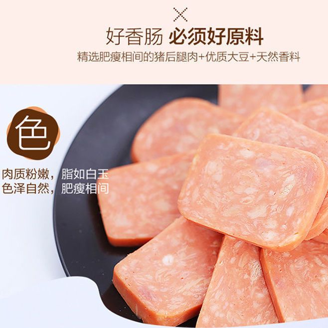 54320-龙大肉食三文治火腿肠切片午餐肉早餐三明治即食速食方火腿280g-详情图