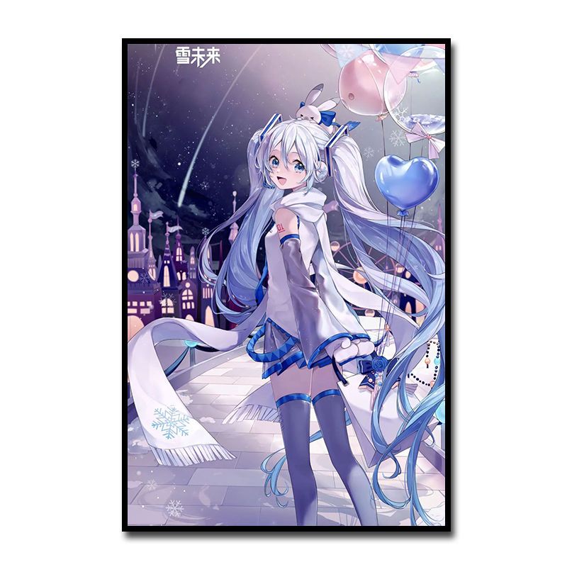动漫少女插画二次元人物 diy数字油画手绘客厅卧室背景墙装饰挂画