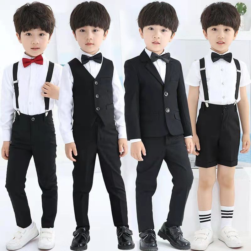 儿童小西装套装夏季男童短袖礼服英伦男孩钢琴服主持人花童表演服