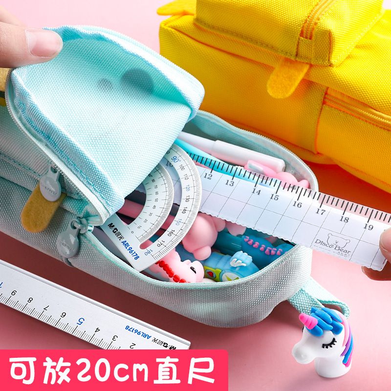 Cute pencil bag large-capacity stationery bag student ins multi-functional girl Korean version of the net red bag children's pencil case