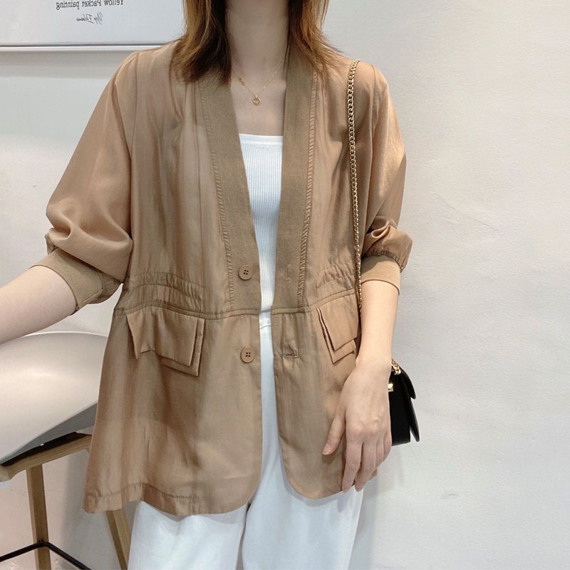 Thin suit 2023 summer new sun protection clothing jacket women's summer thin suit sun protection clothing cardigan suit