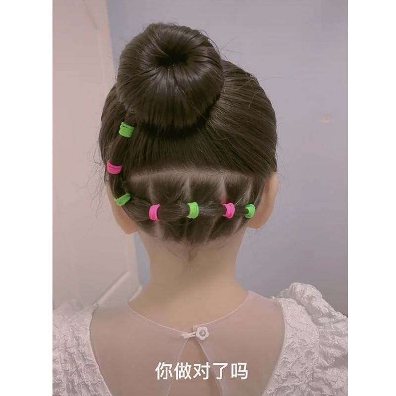 网红儿童懒人盘发神器女童丸子头盘发器花苞头啪啪圈法式卷发头饰