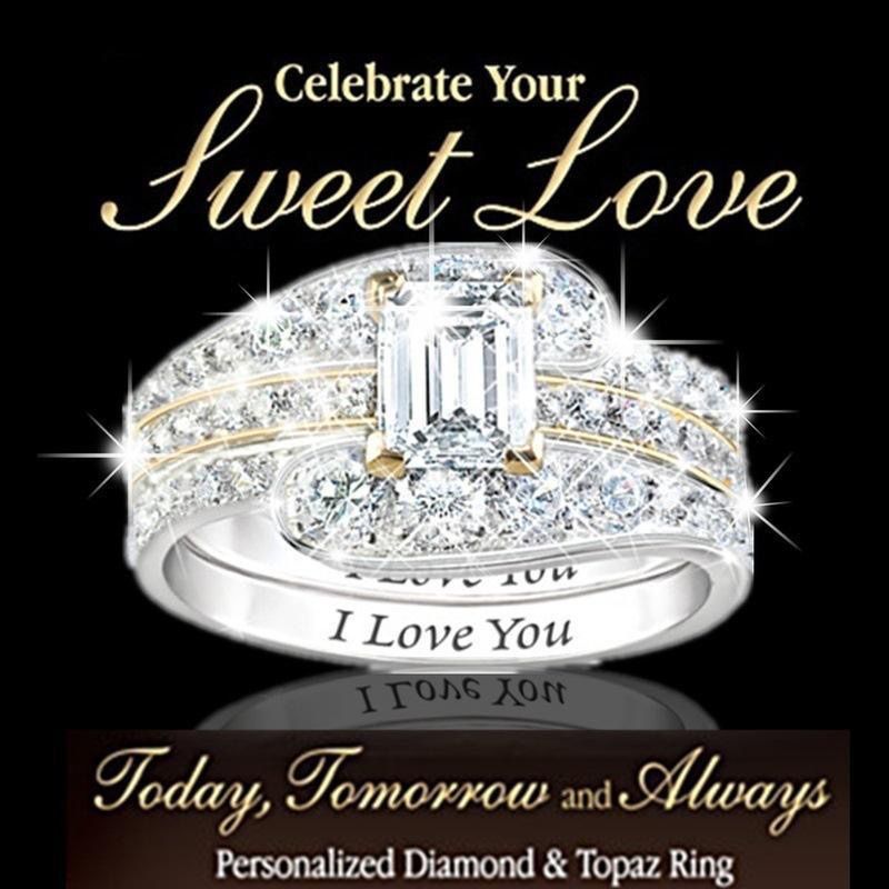 Micro-set Ring Women's Three-piece Set, Hot-selling New Fashion Trend Diamond Ring, European And American Engagement_voghion.com
