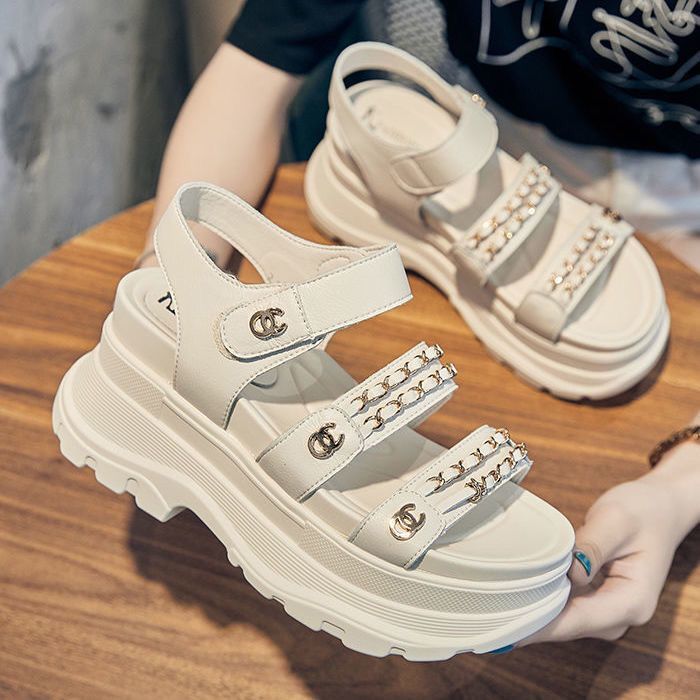 厚底松糕鞋ins沙滩鞋2021潮网红女夏凉鞋休闲欧洲站新款时尚百搭