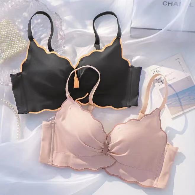Summer thin underwear women's small breasts gather on the support without steel ring to close the pair of breasts bra latex bra women's panties set