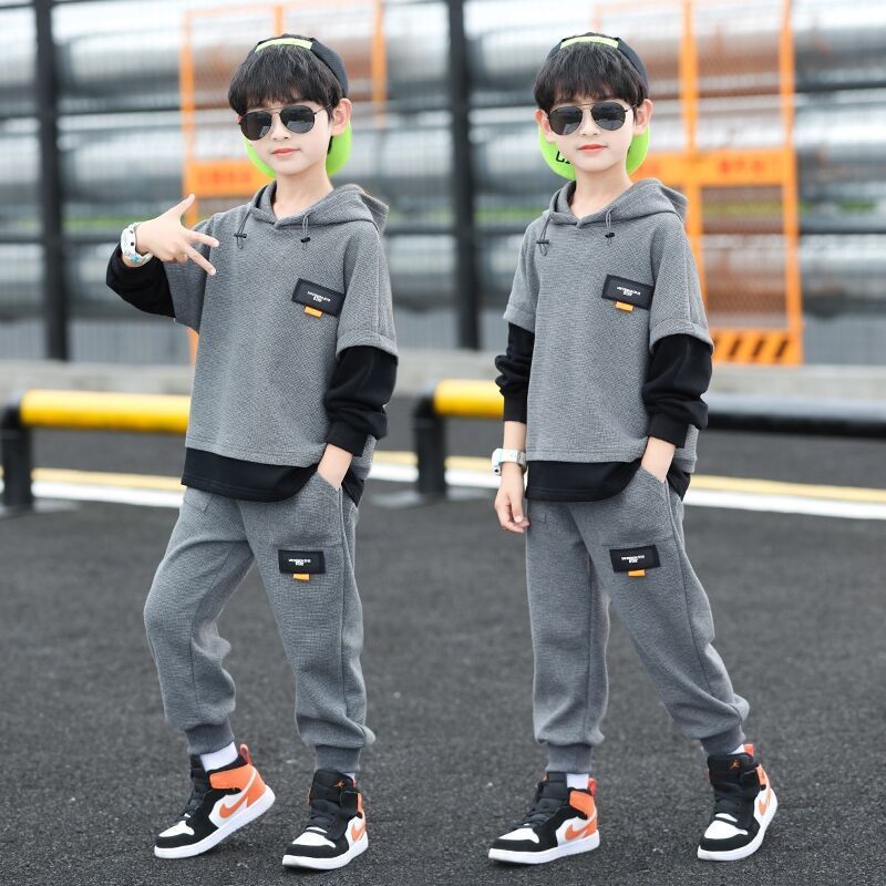 儿童装男童秋装套装新款中大童韩版潮运动卫衣休闲两件套洋气