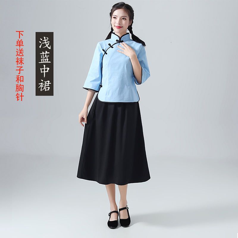 品质保障|民国学生装女五四青年装复古风毕业班服套装大合唱中国