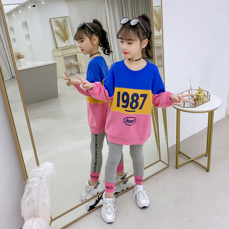 54284-女童秋装套装2020新款网红洋气儿童秋季中大童女孩春秋时髦两件套-详情图