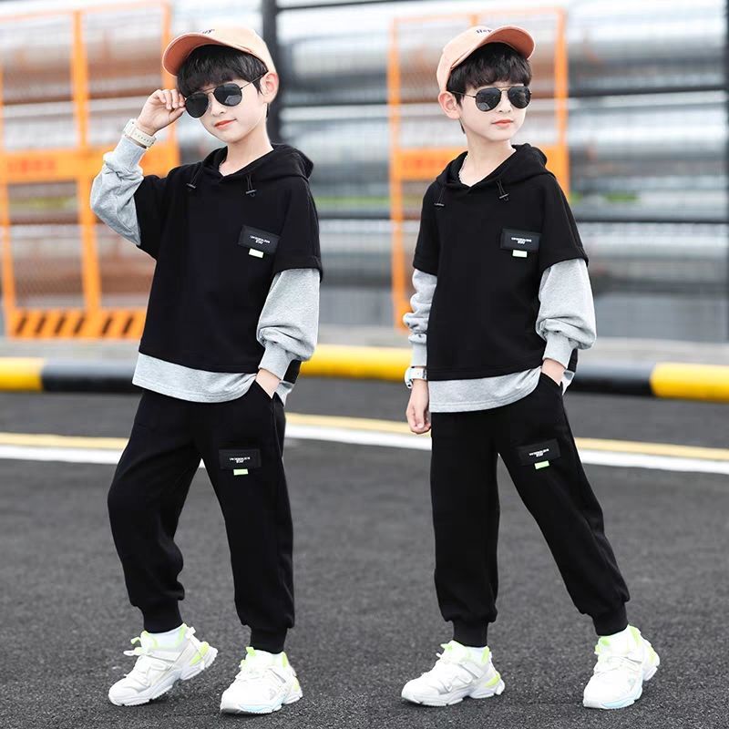 儿童装男童秋装套装新款中大童韩版潮运动卫衣休闲两件套洋气