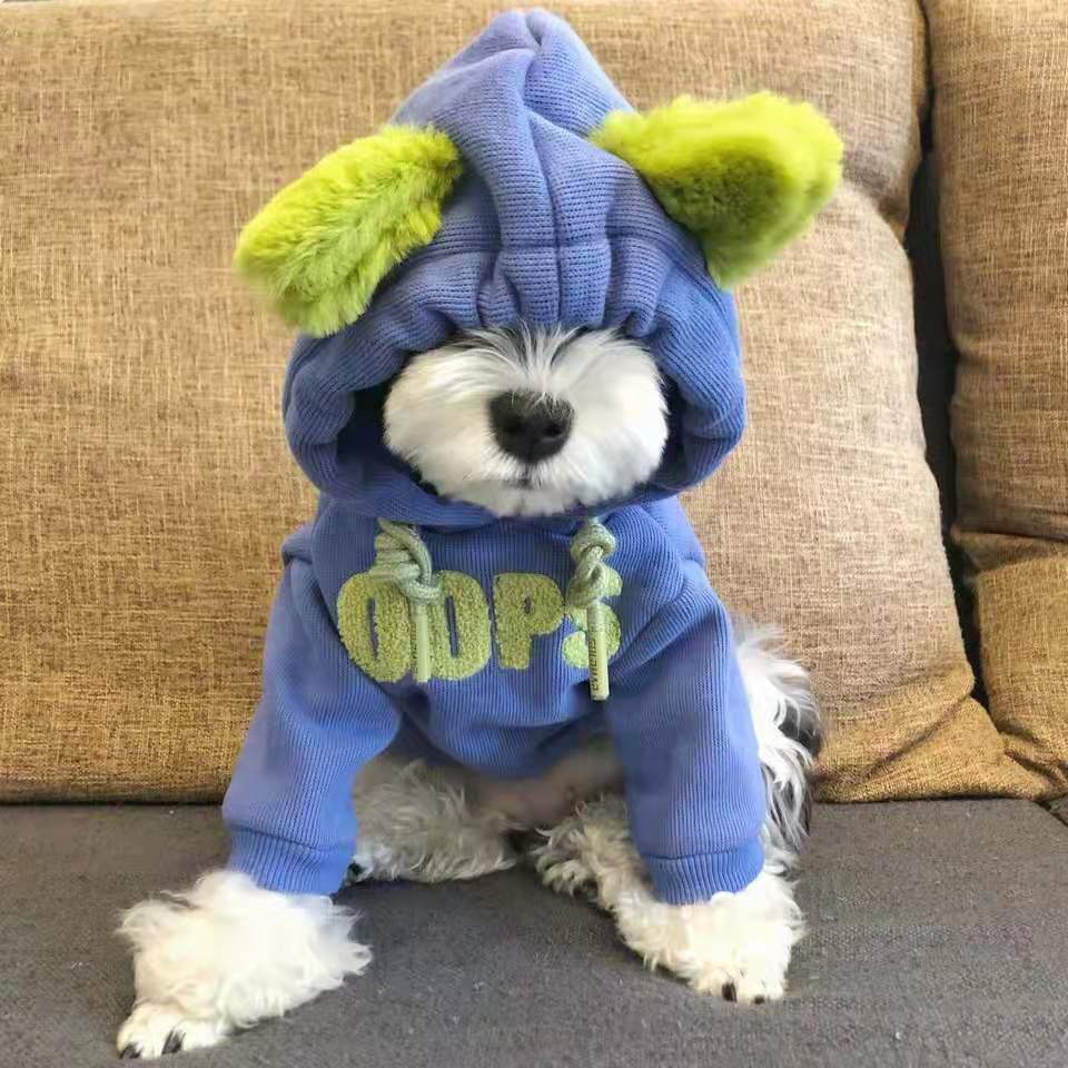 狗狗衣服秋冬雪纳瑞比熊泰迪中小型犬猫咪加绒保暖连帽卫衣【2月28