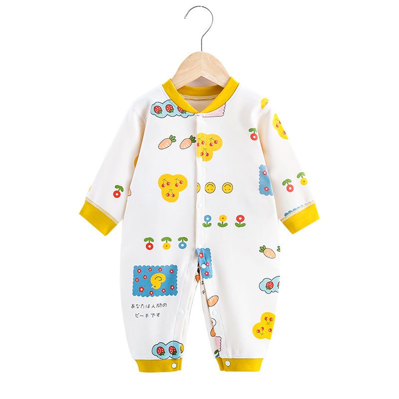Baby long-sleeved boneless jumpsuit spring and autumn thin cotton pajamas autumn baby romper newborn clothes 0-3