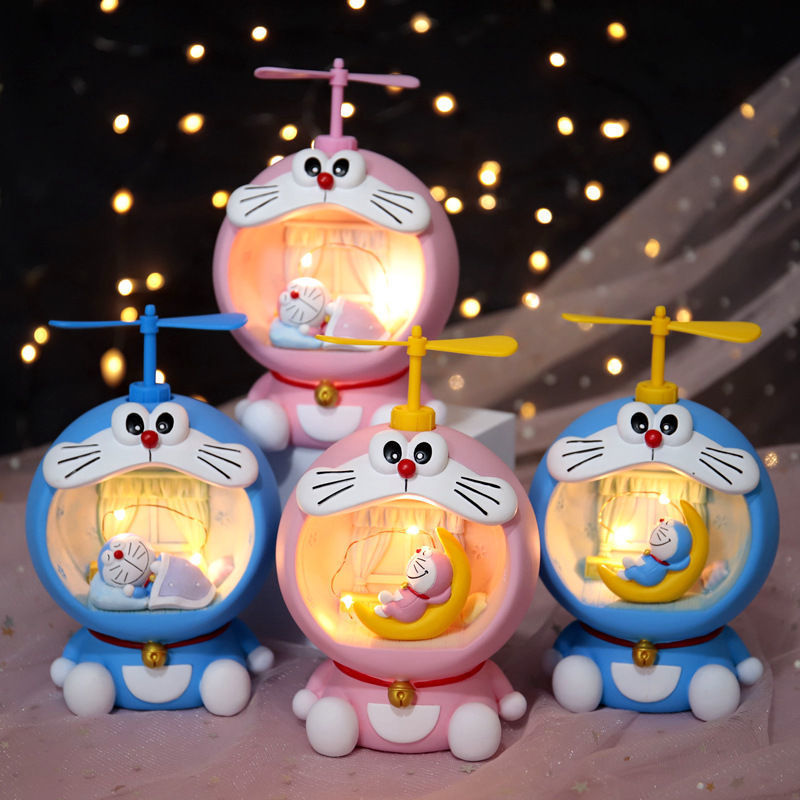 Creative jingle cat night light decoration cute Doraemon piggy bank creation theory music cup anti-alkali small