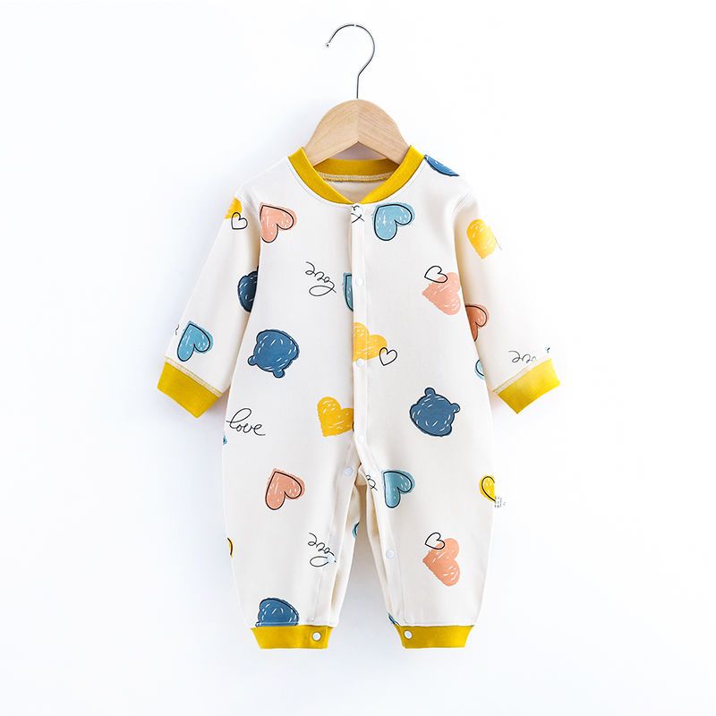 Baby long-sleeved boneless jumpsuit spring and autumn thin cotton pajamas autumn baby romper newborn clothes 0-3