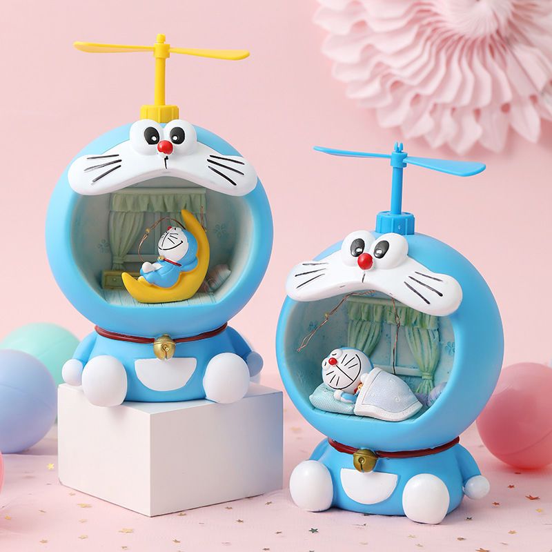 Creative jingle cat night light decoration cute Doraemon piggy bank creation theory music cup anti-alkali small