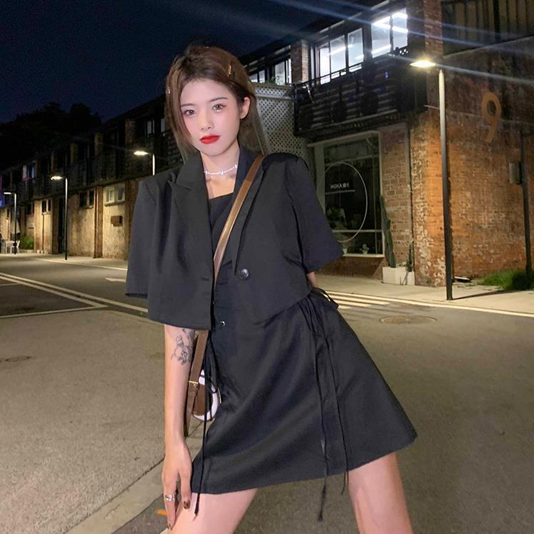 Summer two-piece Korean version 2022 new design sweet and cool suit short loose short-sleeved small suit women's suit