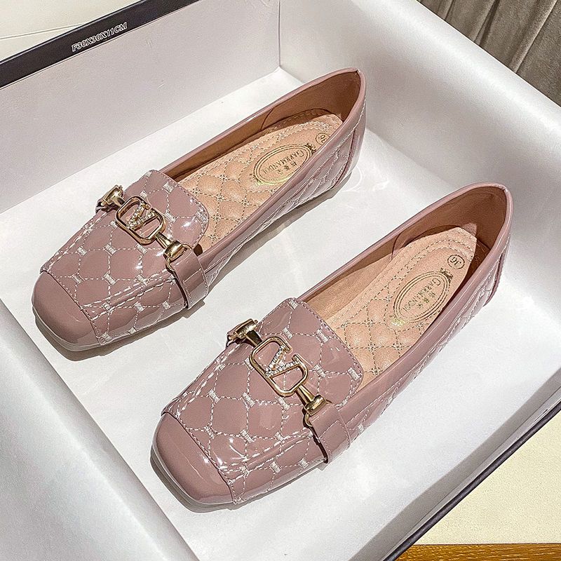 软底单鞋女夏真皮新款夏季软皮防滑平底鞋女百搭浅口方头奶奶鞋