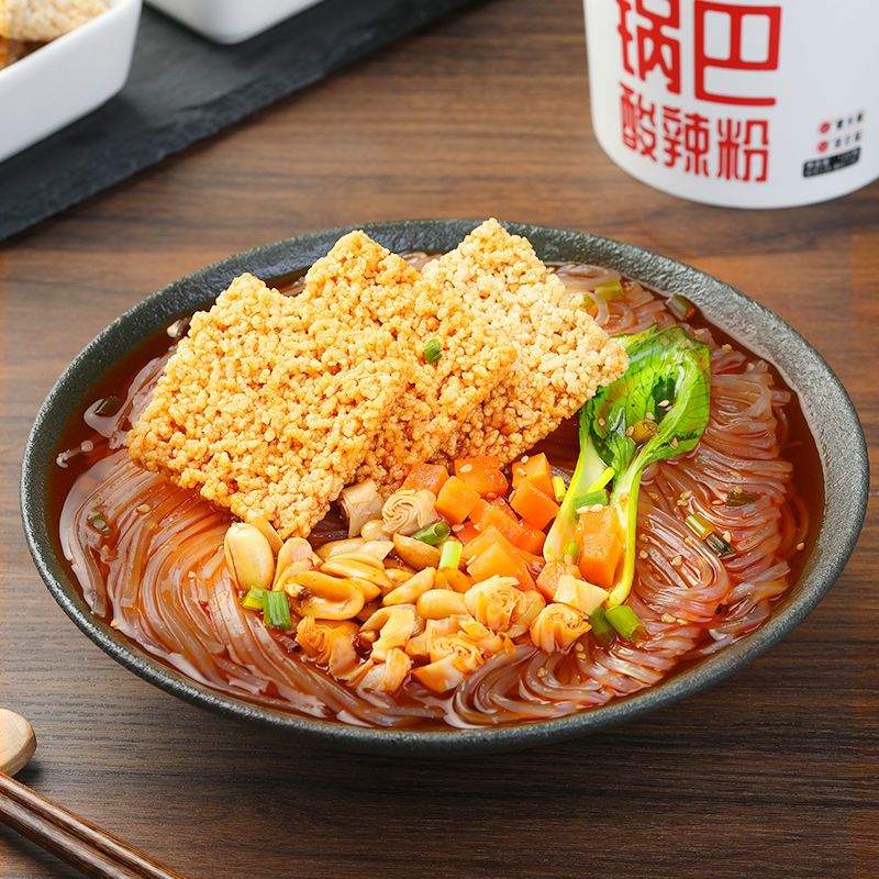 54271-食族爽酸辣粉正宗红薯粉桶装整箱批发价懒人方便速食食族人系列-详情图