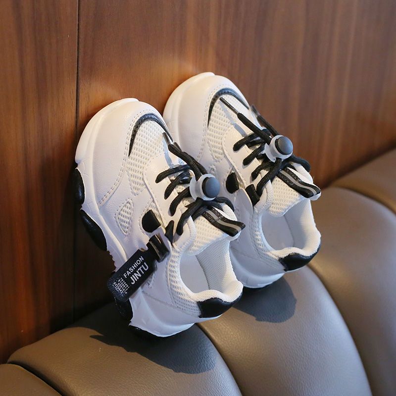 Baby shoes breathable spring and autumn style 2023 girls' small white shoes mesh boy sports shoes soft bottom baby toddler shoes