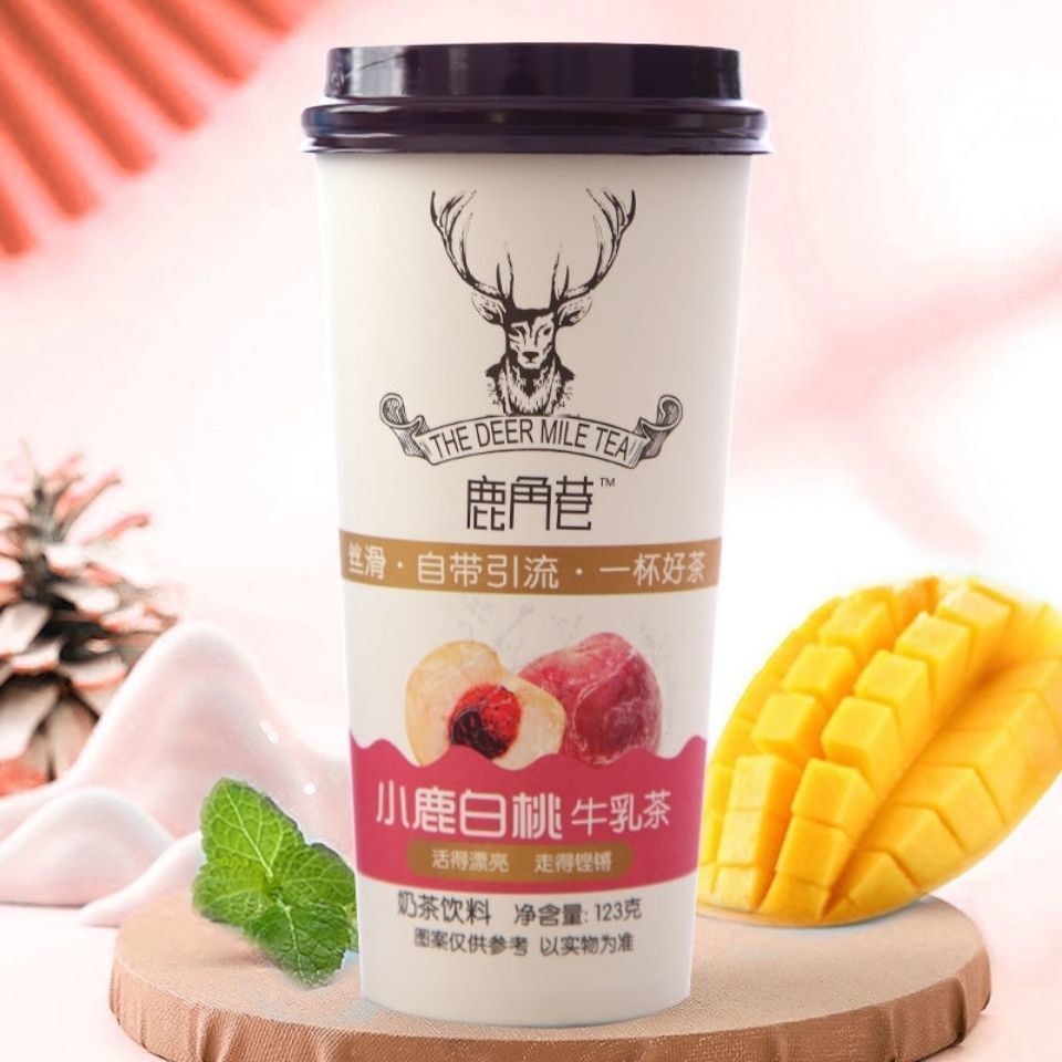 54310-鹿角巷奶茶牛乳茶3杯港式爆网红手摇冲泡杯装黑糖鹿丸奶茶粉冲饮-详情图