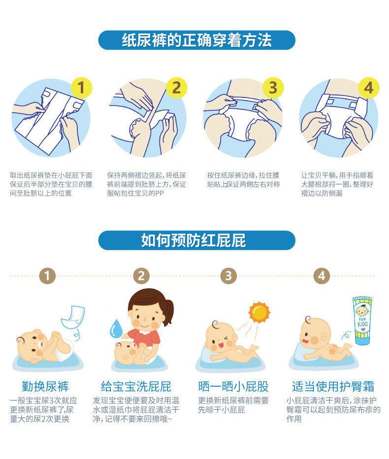 【一夜一片】优漫婴儿全包臀一体裤超薄透气纸尿裤XL大吸量尿不湿