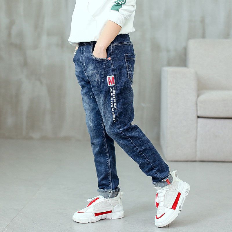 Boys' jeans spring and autumn children's casual long pants 5-15 years old children's jeans trendy clothes