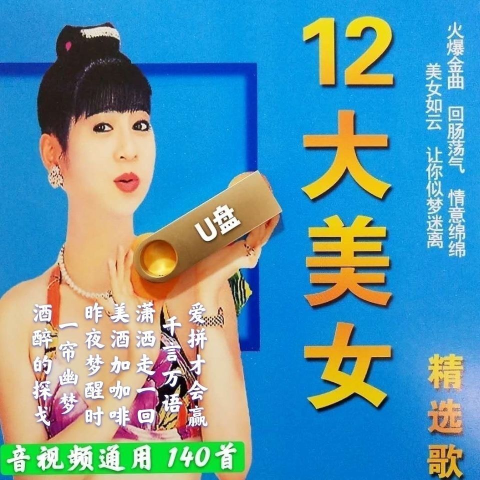 十二大美女歌曲舞曲u盘闽南语台语经典歌曲 车载视频mv mp3音箱