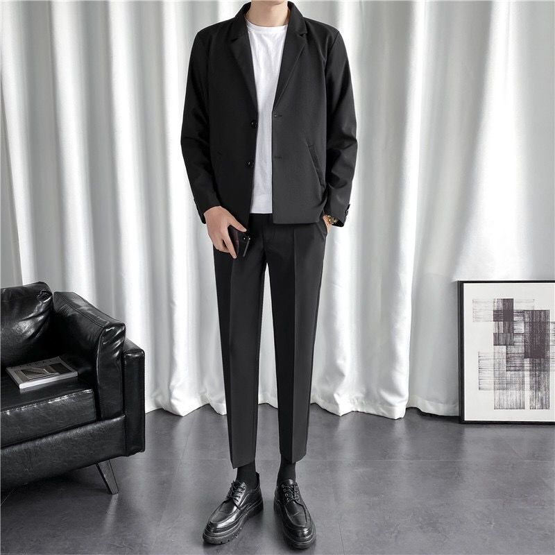 Suit suit male young handsome slim small suit jacket male spring and autumn Korean casual trousers trend DK top