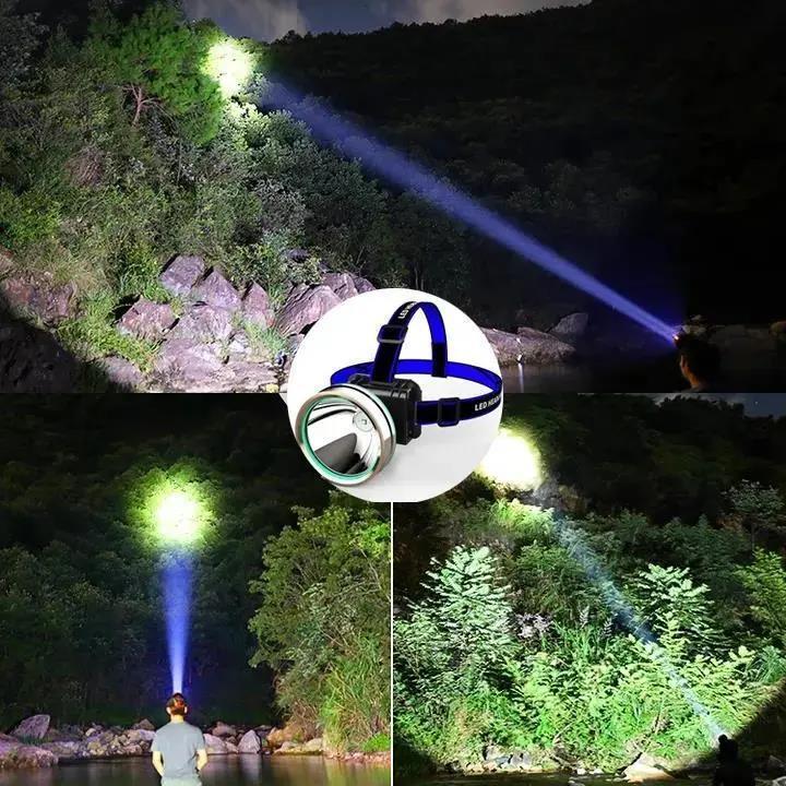 LED头灯强光超亮充电防水远射1500米头戴式手电筒户外夜钓鱼矿灯