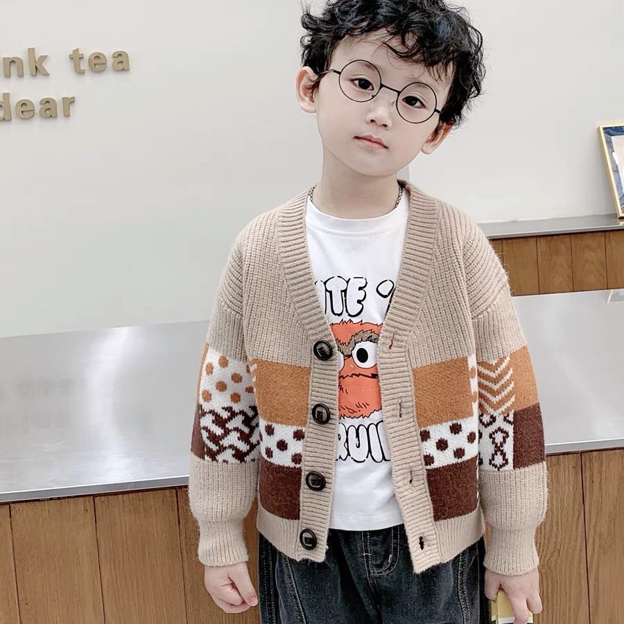 男童装毛衣开衫2021秋冬季新款韩版儿童针织衫宝宝洋气上衣外套潮