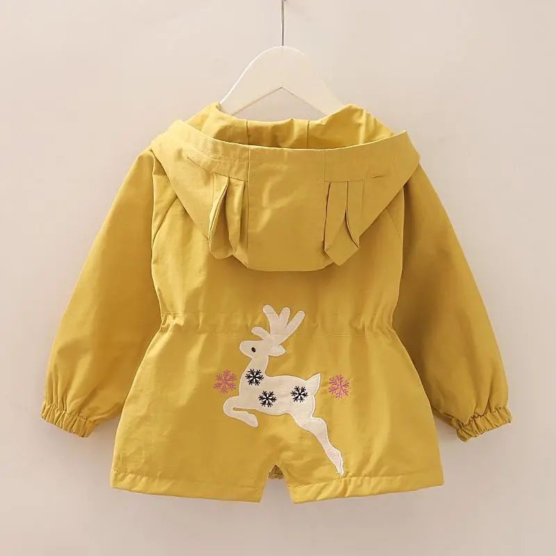 Girls coat spring 2022 new spring and autumn children's windbreaker children's baby princess top hooded coat zipper