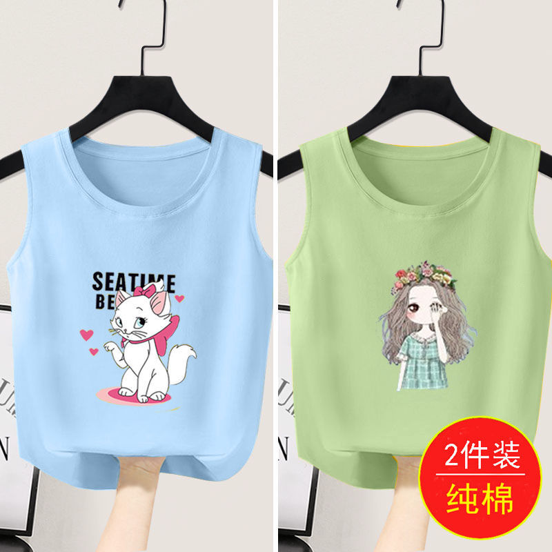 女童背心新款兒童夏裝純棉無袖T恤夏季薄款洋氣吊帶上衣童裝潮