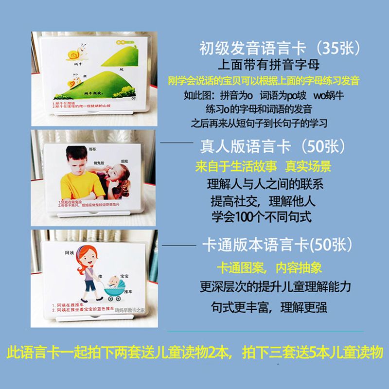 看图说话卡片长句子卡语言训练卡认知卡自闭症训练aba教具孤独症 虎窝拼