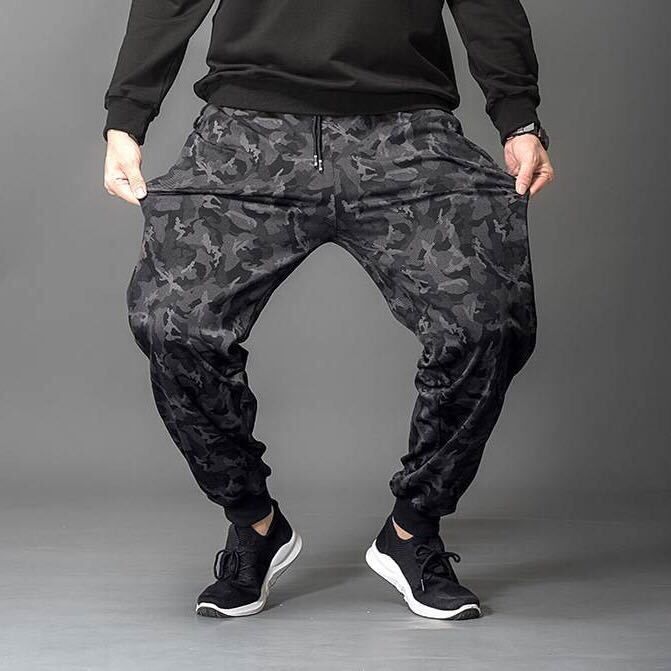 S-8XL summer thin section plus fat large size sports pants men's work elastic loose casual nine-point fat pants