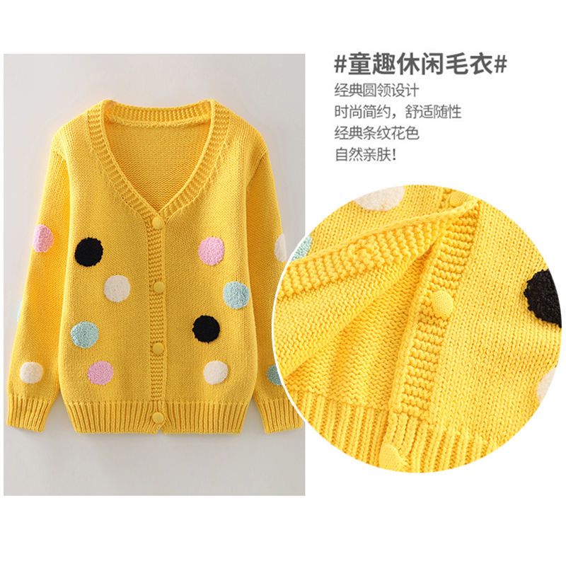 Children's clothes girls cardigan coat autumn 2022 new middle and big children's sweater sweater Korean style foreign style children's clothing