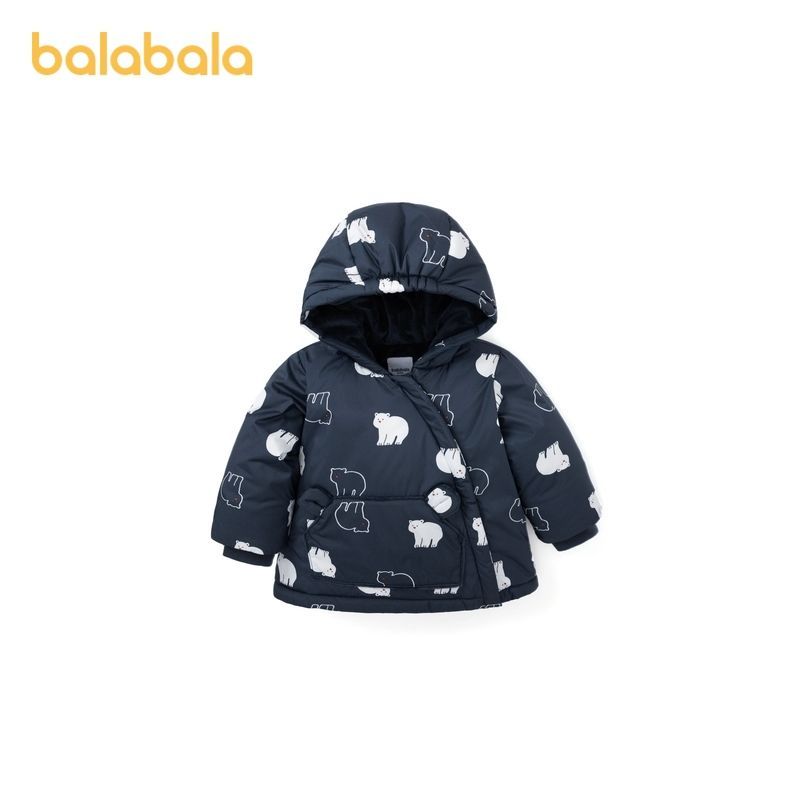 88710-巴拉巴拉宝宝冬季棉袄儿童棉服婴儿棉衣加厚冬装满印加绒-详情图
