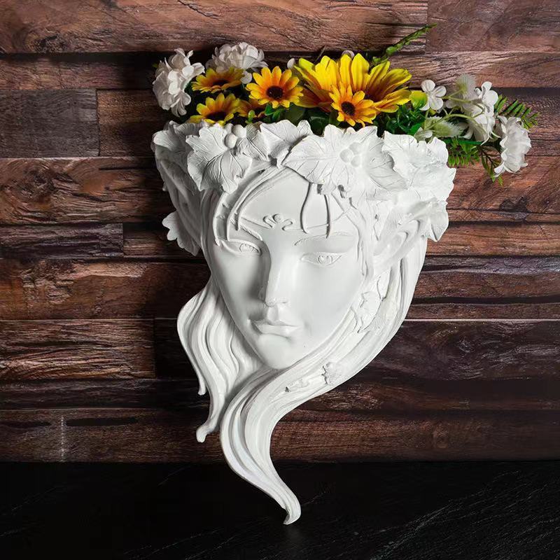 北欧女神雅典娜头像花盆挂件客厅墙壁吊兰挂花藤壁挂