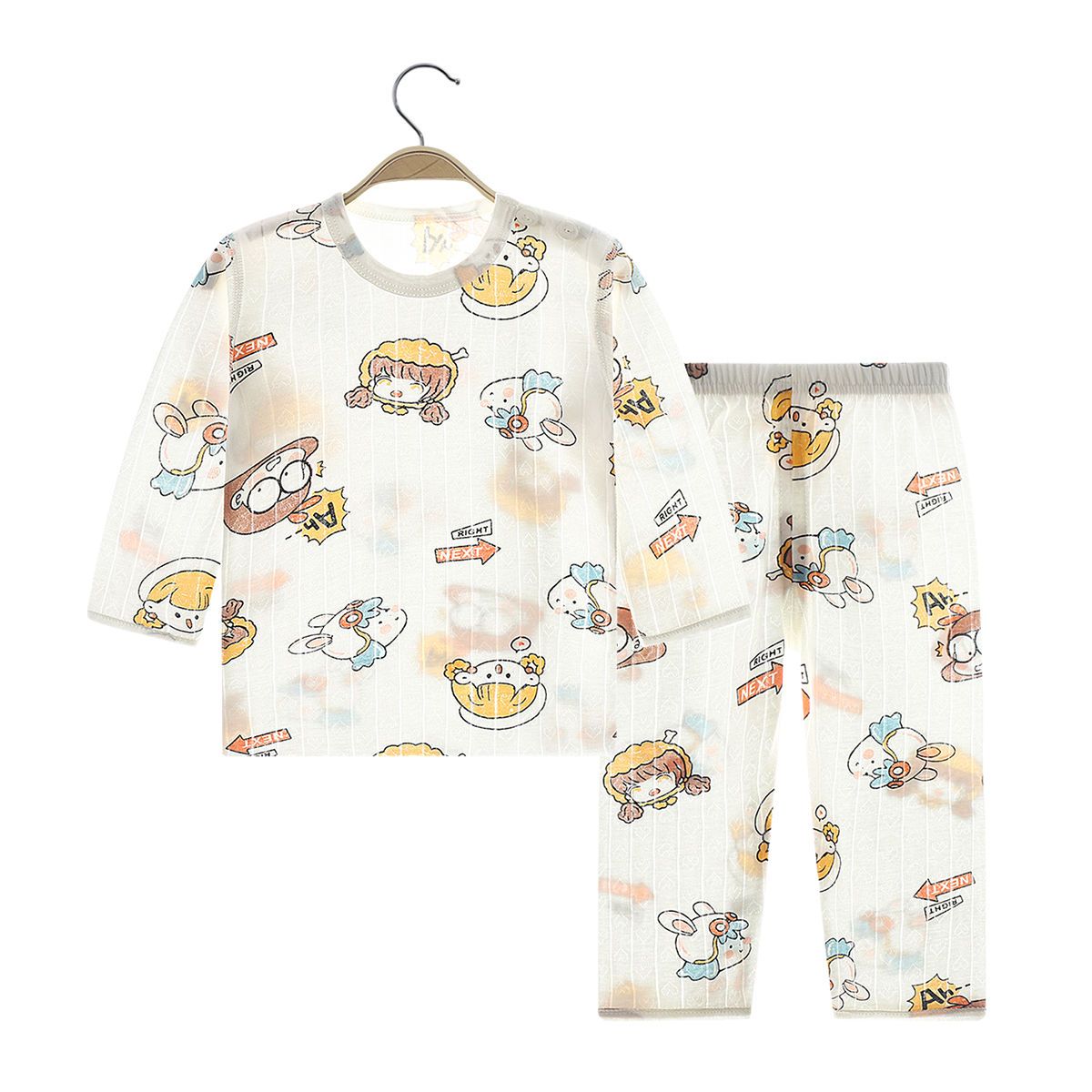 Children's underwear set pure cotton boneless long-sleeved long-sleeved long-sleeved baby pajamas home clothes for boys and girls