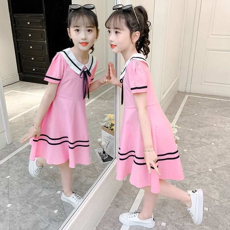 女童连衣裙夏装新款韩版学院风中大儿童装中小学生裙子夏