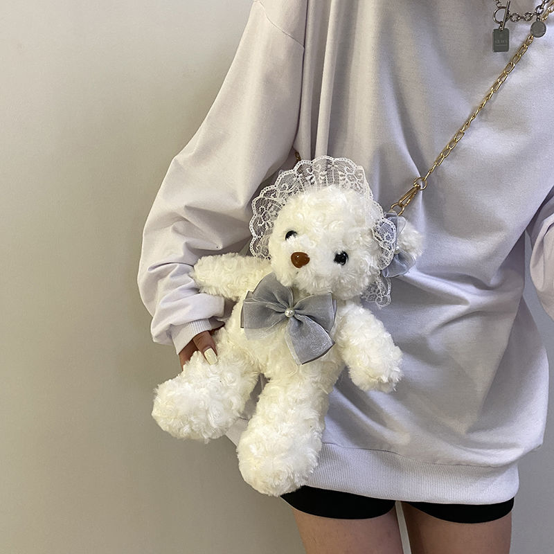 洛丽塔包包可爱毛绒小熊包玩偶日系可爱卡通JK制服包萝莉斜跨包