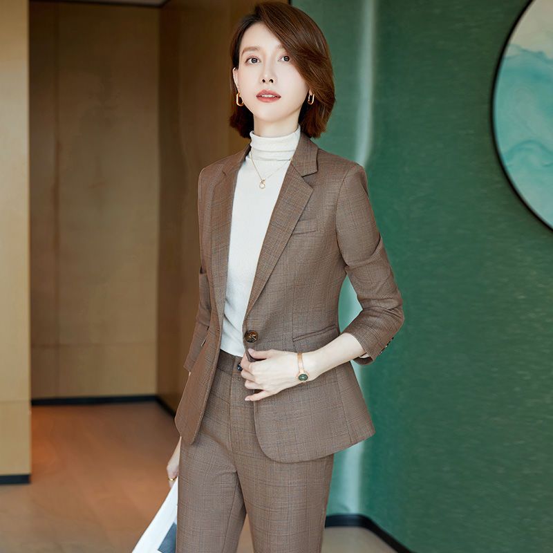高端時尚氣質女神范職業套裝2021秋季新款大牌女總裁上班族工作服